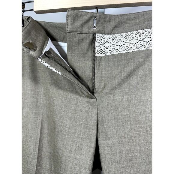 ROBERT RODRIGUEZ Women's Lace Trim Clam Digger Trouser Pants Tan Size 6 - Picture 7 of 12